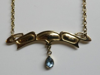 9ct yellow gold with Blue Topaz