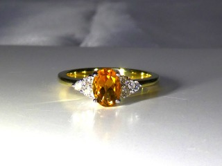 Citrine & Diamond ring