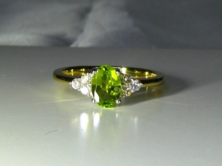 Peridot & Diamond ring