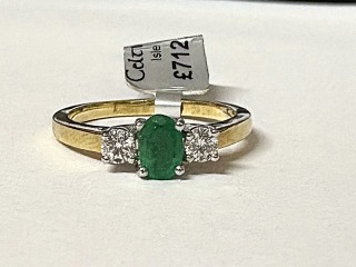 Emerald & diamond ring