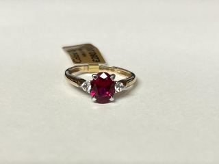 Red cubic zirconia & white sapphire