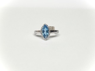 Blue topaz & diamond ring