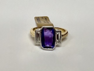 Amethyst & diamond ring