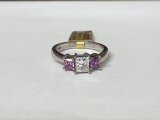 Pink sapphire & diamond ring