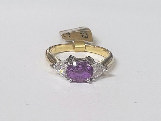 Pink sapphire & diamond ring