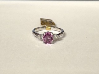 Pink sapphire & diamond ring