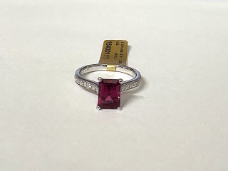 Rubellite & diamond ring