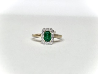 Emerald and diamond ring