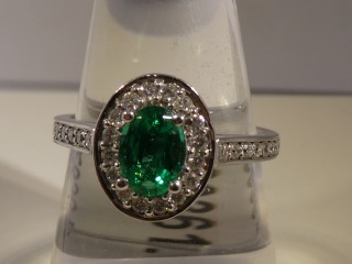 Emerald & diamond ring