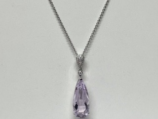 Amethyst & diamond pendant