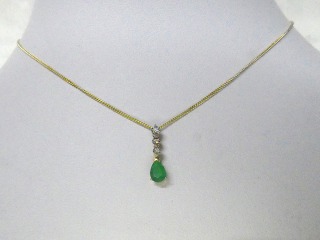 Emerald & diamond pendant