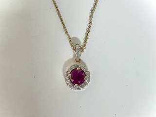 Ruby and diamond pendant