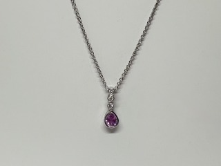 Pink Sapphire & diamond pendant