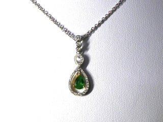 Emerald & diamond pendant
