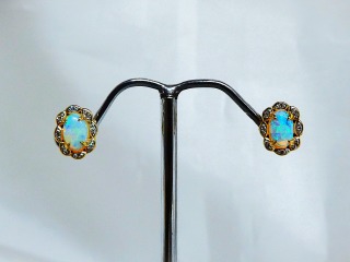 Opal & Diamond earrings