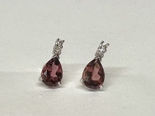 Pink tourmaline & diamond Earrings