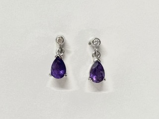 Amethyst & diamond Earrings