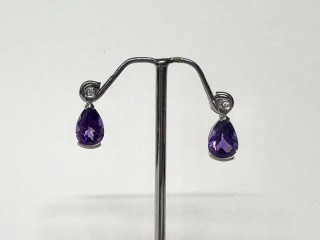 Amethyst & diamond Earrings