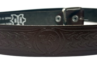 3 legs brown leather belt
