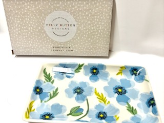 Dark blue flower Large trinket dish