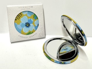 Dark blue flower- Compact mirror