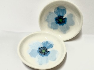 Dark blue flower small trinket dish