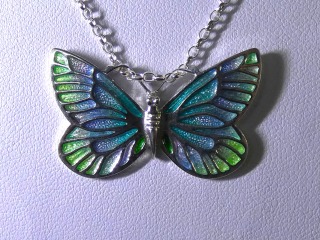 Silver enamel necklace DP30-P