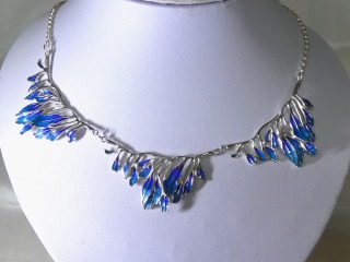 Silver enamel necklace DCN4