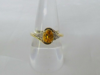 Citrine & Diamond ring