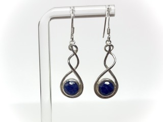 Silver Sapphire Quartz earrings