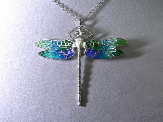 Silver enamel necklace DP51