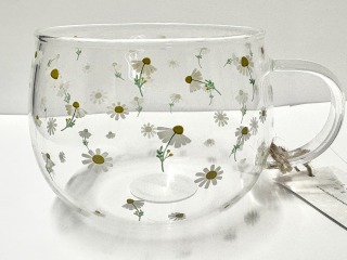 Daisy glass mug