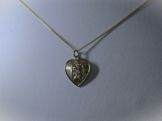 St Christopher heart pendant