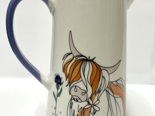 Highland cow large milk jug