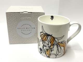 Highland cow ceramic mug.