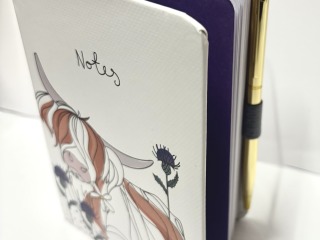 Highland cow notebook and pen.