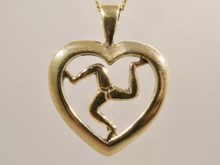 Three legs of Man heart pendant