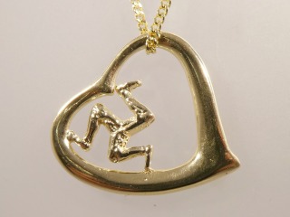 Three legs of Man heart pendant