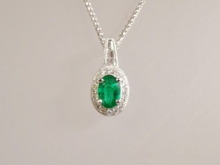 Emerald & diamond pendant