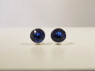 blue CZ silver stud 2