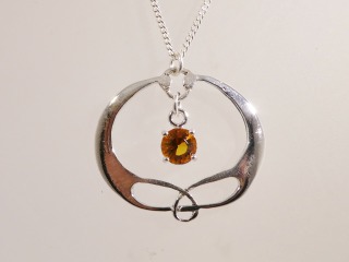 Silver Celtic pendant with citrine