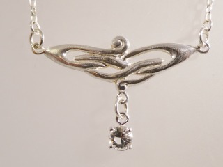 Silver Celtic necklace with CZ