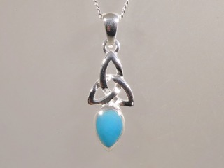 Silver Celtic Pendant with Turquoise stone