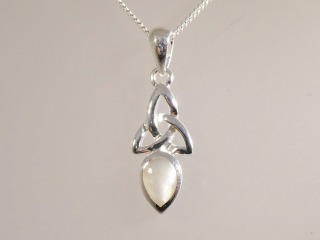 Silver Celtic Pendant with Moonstone