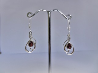 Silver garnet earrings