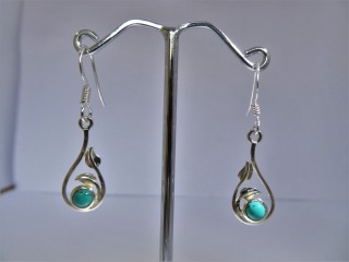 Silver turquoise earrings