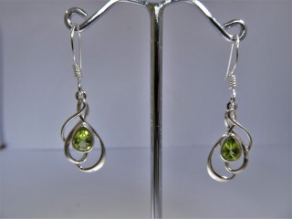 Silver peridot earrings