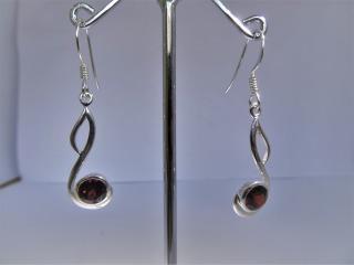 Silver garnet earrings