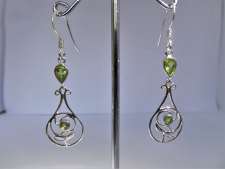 Silver peridot earrings