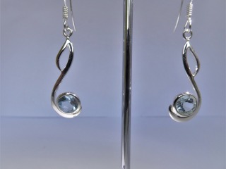 Silver blue topaz earrings